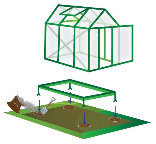 Fundament unter dem Gewächshaus mit ihren eigenen Händen unter dem Polycarbonat 