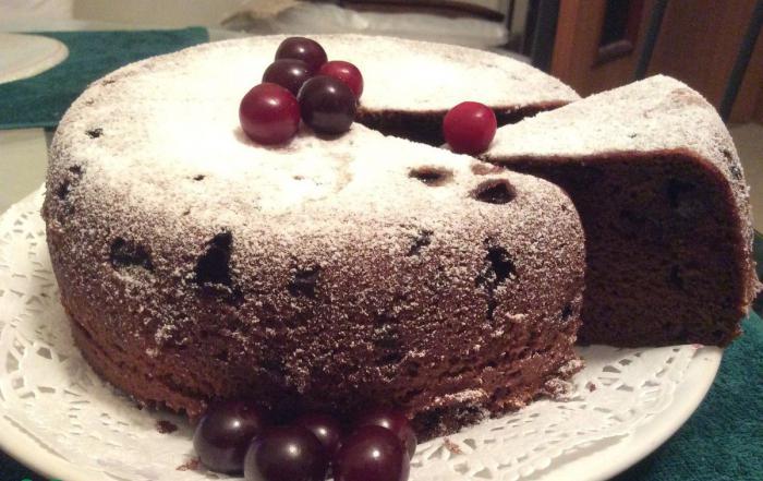 Schokoladenkuchen mit Kirschenrezept mit Foto