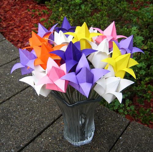 Origami-Tulpen: schön und elegant