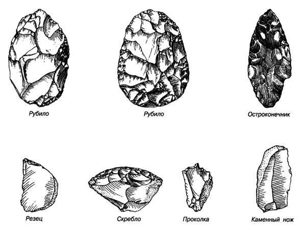 Arbeitsinstrumente der Menschen der Steinzeit