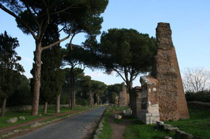 Via Appia in Rom: Geschichte der Schöpfung und Beschreibung