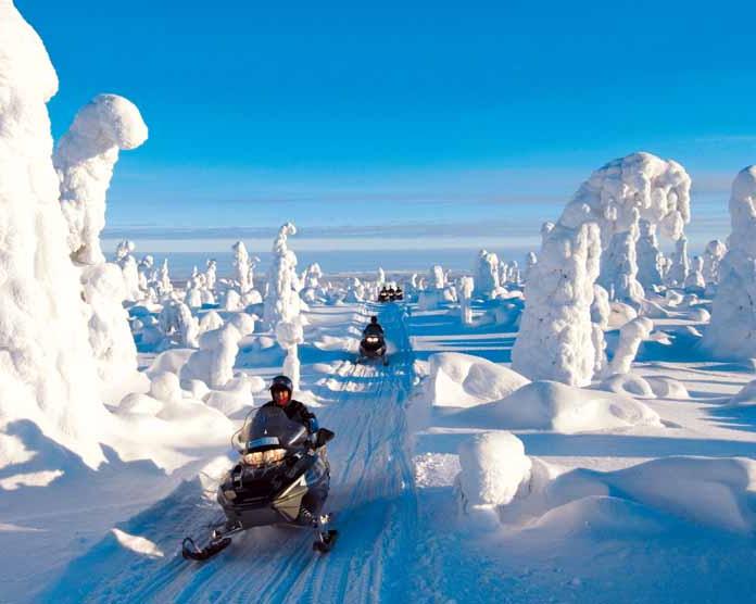 Schnee Finnland. Levi und all seine Reize