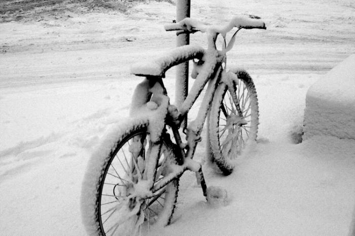 Fahrradkeller im Winter