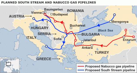 Gaspipeline durch die Ukraine nach Europa - Schema und Route